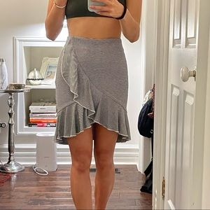 Club Monaco Striped Ruffle Skirt